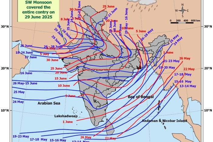 मॉनसून सामान्य तिथि से 9 दिन पहले ही पूरे भारत पर छाया